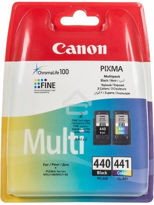 Картридж струйный Canon PG-440/CL-441 5219B005 черный/трехцветный x2уп. для Canon MG2140/MG3140 (180стр.)