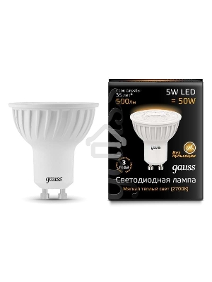Лампа светодиодная GAUSS 101506105 LED MR16 GU10 5W 3000K