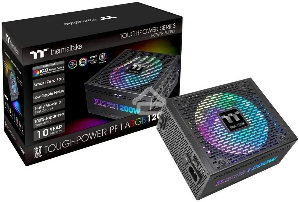 Блок питания Thermaltake Toughpower GF1 (PS-TPD-1200FNFAGE-1), 1200Вт, 80 PLUS Gold, 140мм, модульный, черный