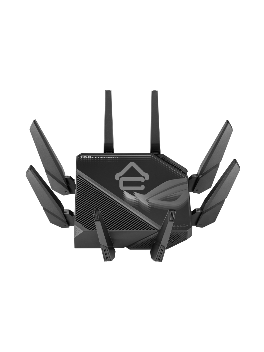 Роутер ASUS ROG GT-AXE16000 802.11 a/b/g/n/ac/ax до 1148 + 4804Мбит/c, 2,4 + 5 гГц, 8 антенн, USB, GBT LAN ; 90IG06W0-MU2A10