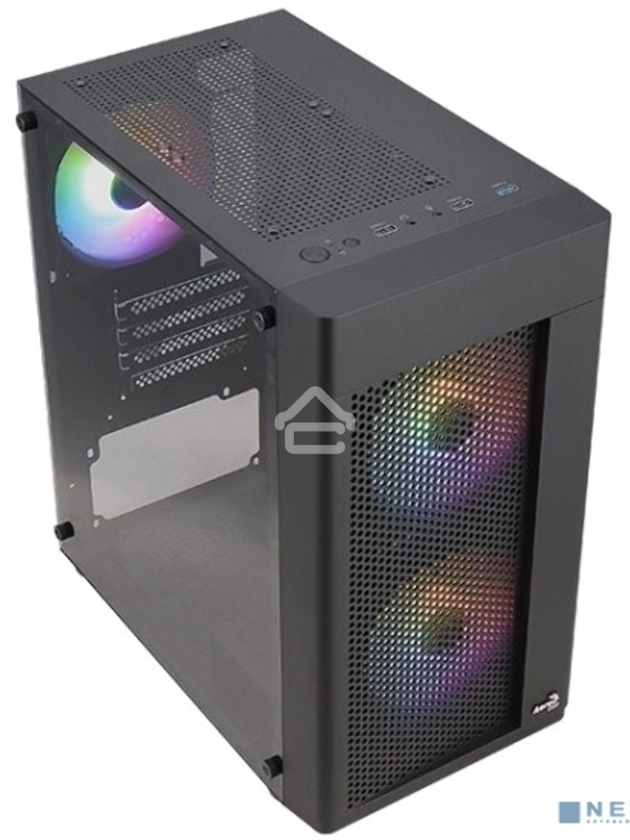 Корпус MiniTower Aerocool / Formula HEXFORM-G-BK-v2 (mATX, стекло, сетка, USB3.0x1, USB2.0x2, 3x120mm FRGB fans) (4711099471799)