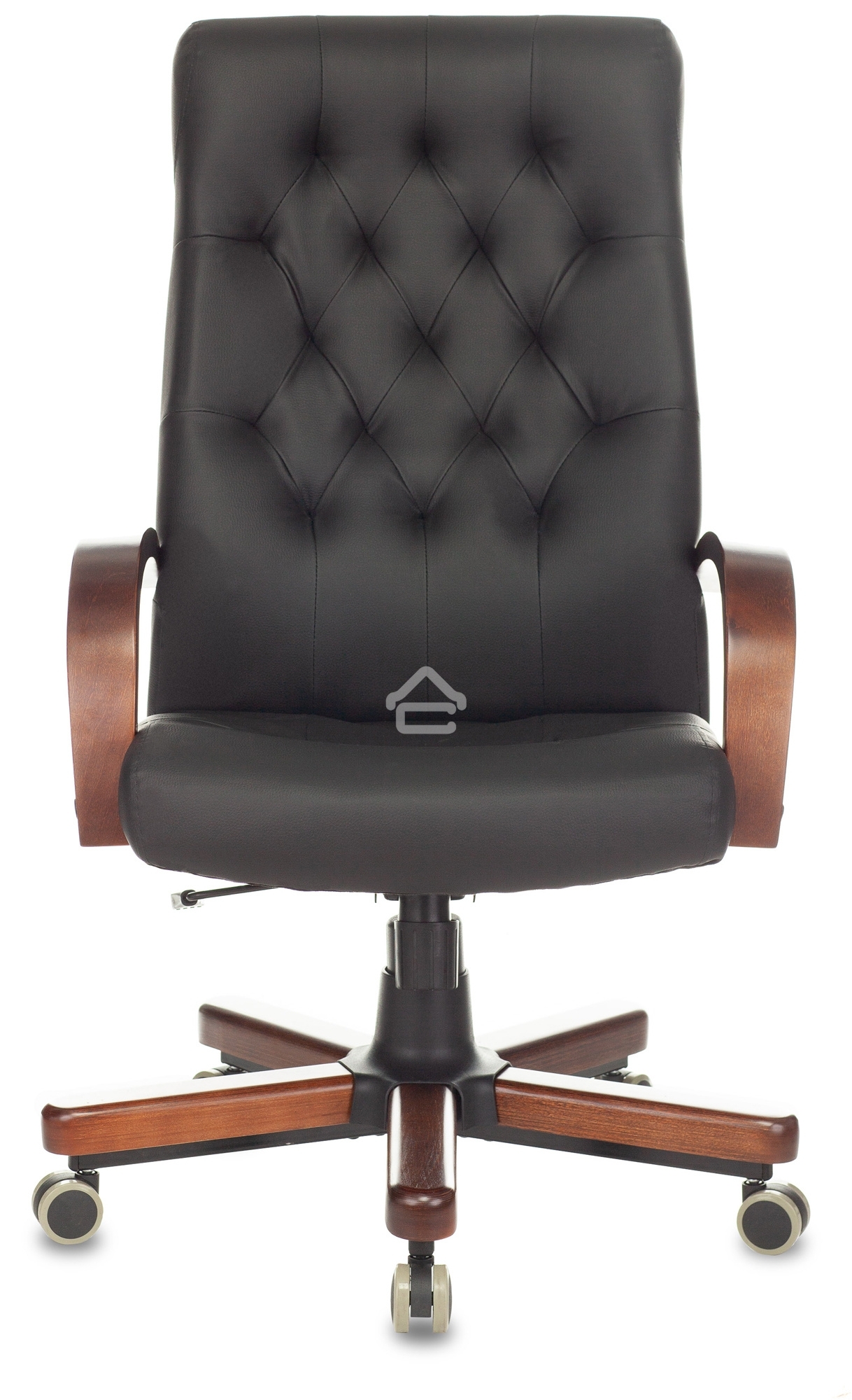 Кресло руководителя Бюрократ T-9928WALNUT/ECO черный, эко.кожа, крестовина металл/дерево