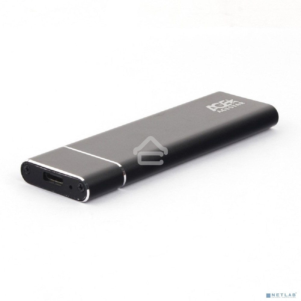 Внешний корпус AgeStar M.2 USB 3.0 NGFF (B-key) AgeStar 3UBNF5C алюминий, черный/серебристый