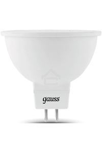 Лампа светодиодная Gauss 101505209 9Вт цок.:GU5.3 рефлек. 150B св.свеч.бел.нейт. MR16 (упак.:10шт)