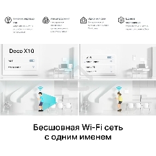 Бесшовный Mesh роутер TP-Link Deco X10 (DECO X10(2-PACK)) AX1500 10/100/1000BASE-TX белый (упак.:2шт)