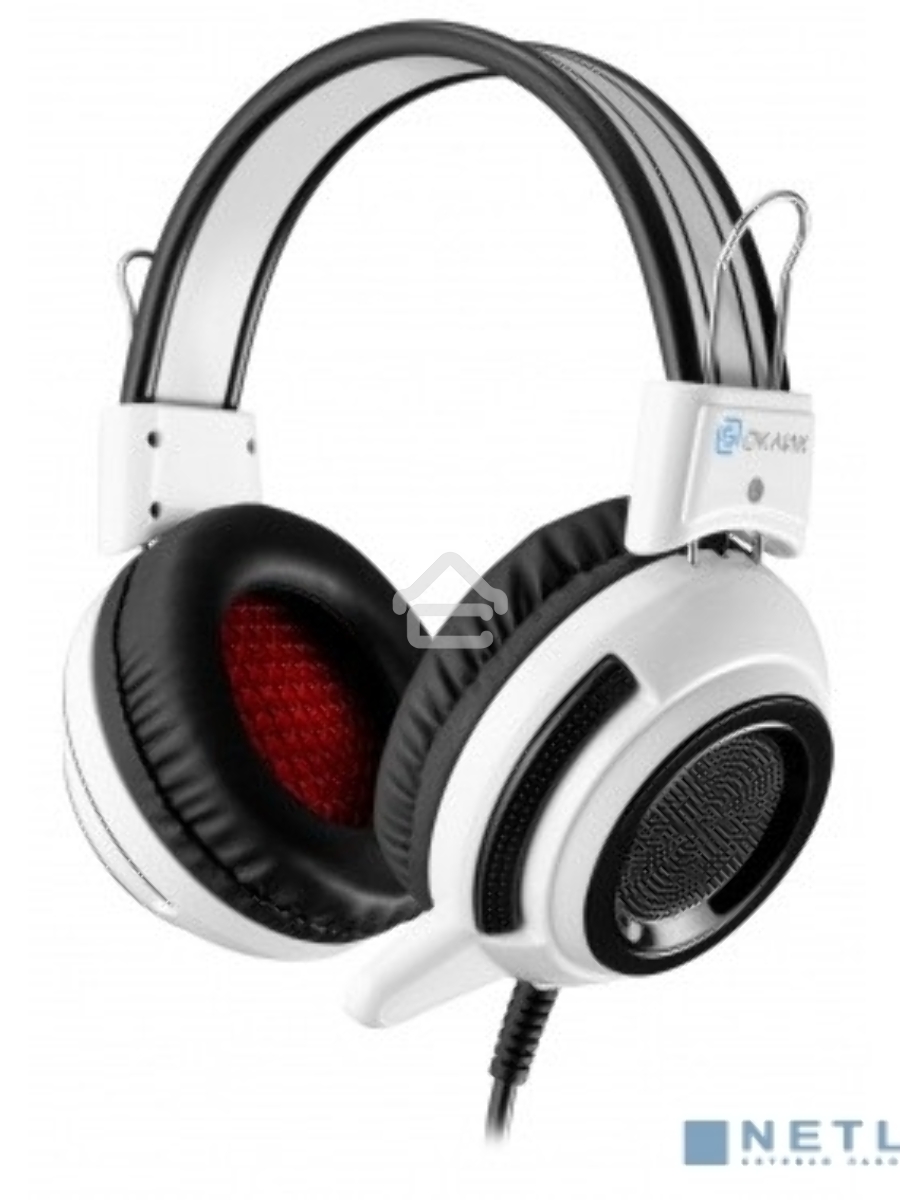 Наушники с микрофоном Oklick HS-G300 белый/черный 2.5м мониторы
