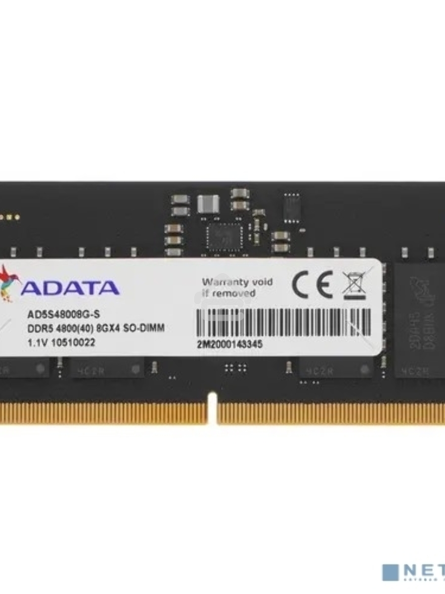 Оперативная память ADATA, DDR5, 8GB (1x8GB), 4800MHz, CL40, SO-DIMM