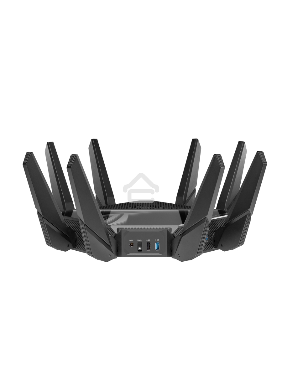 Роутер ASUS ROG GT-AXE16000 802.11 a/b/g/n/ac/ax до 1148 + 4804Мбит/c, 2,4 + 5 гГц, 8 антенн, USB, GBT LAN ; 90IG06W0-MU2A10