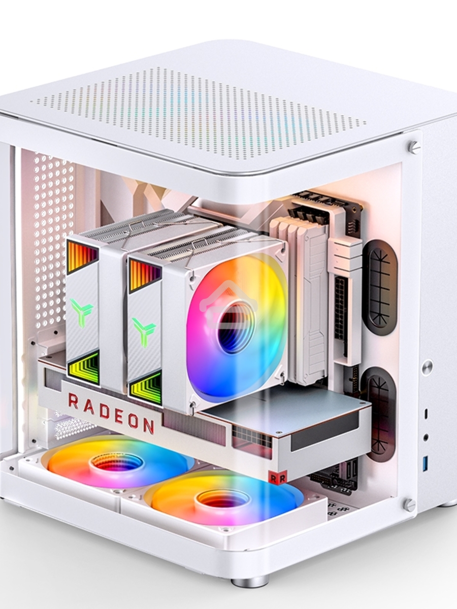 Корпус без блока питания JONSBO TK-1, Mini-Tower, TG, no fan, 1xUSB-A 3.2 + 1xUSB-C 3.2, mATX, mITX White