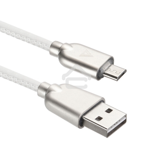 Кабель USB ACD-Allure MicroUSB - USB-A Кожа, 1м, белый
