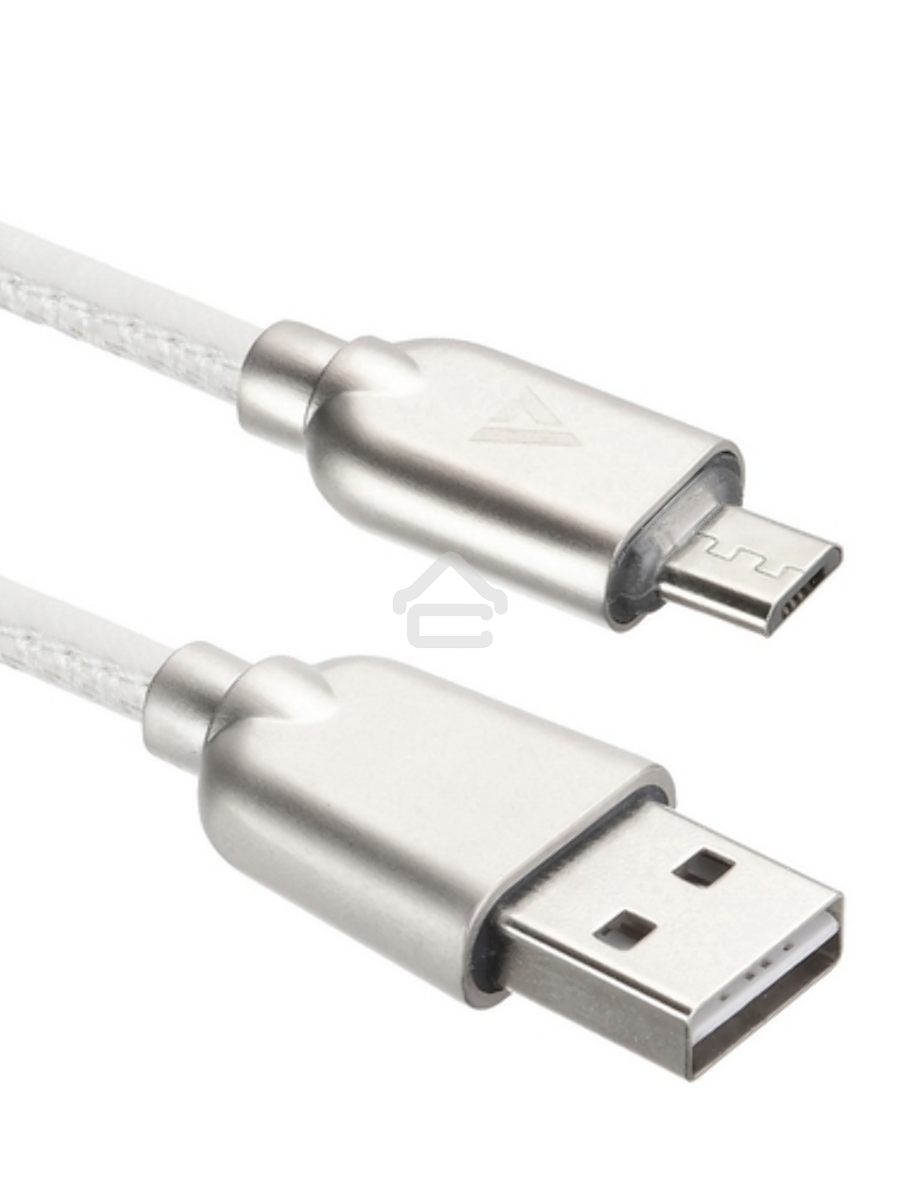 Кабель USB ACD-Allure MicroUSB ~ USB-A Кожа, 1м, белый (ACD-U926-M1W)