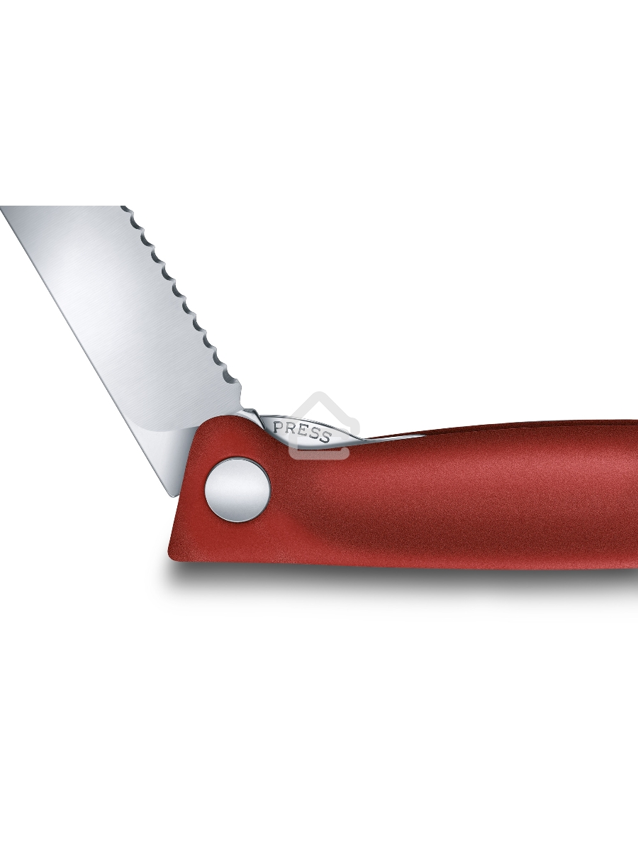 Нож кухонный Victorinox Swiss Classic (6.7831.FB) стальной столовый лезв.110мм серрейт. заточка красный блистер