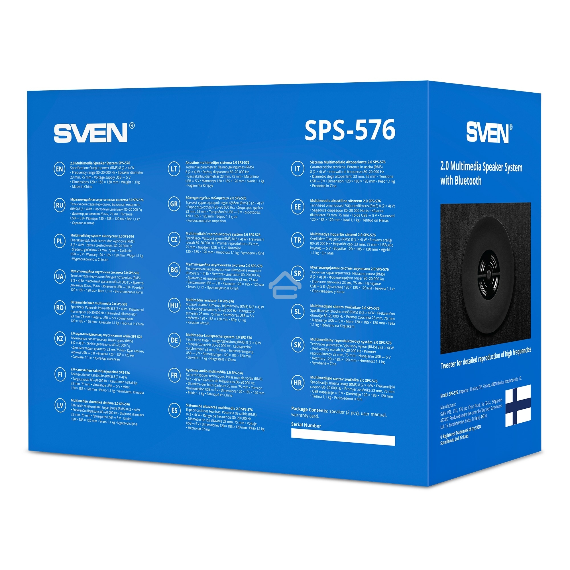 Колонки 2.0 SVEN SPS-576 чёрные (2x4W, Bluetooth, дерево)