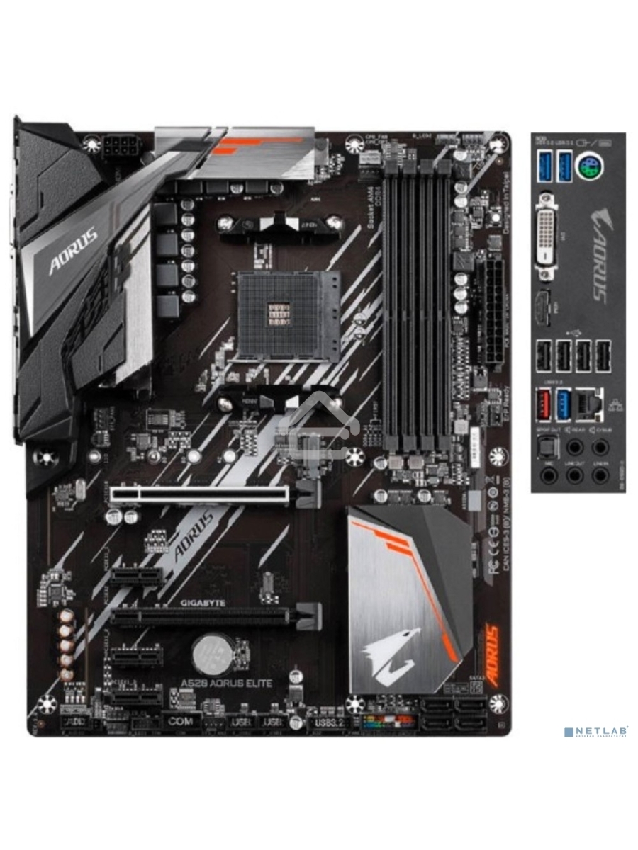 Материнская плата Gigabyte A520 AORUS ELITE, AM4, AMD A520, 4xDDR4, 4xSATA, 1xM.2, 1xPCI-E 3.0 x16, 1xHDMI, 1xDVI-D, 1x 1Gb LAN, 2xUSB 2.0, 4xUSB 3.2 Gen 1, 3x3.5 мм, 7.1, Micro-ATX