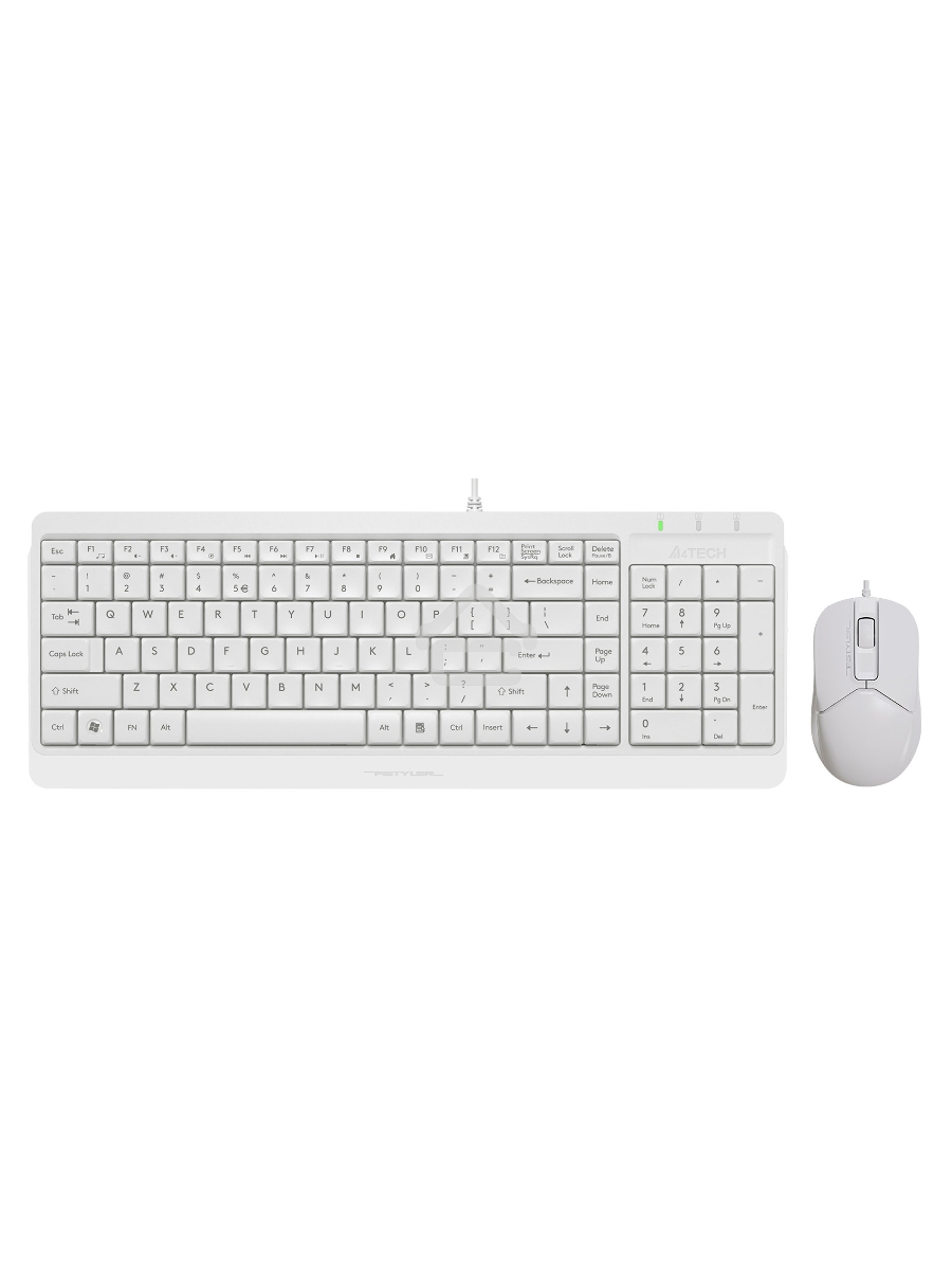 Клавиатура + мышь A4Tech Fstyler F1512 клав:белый мышь:белый USB