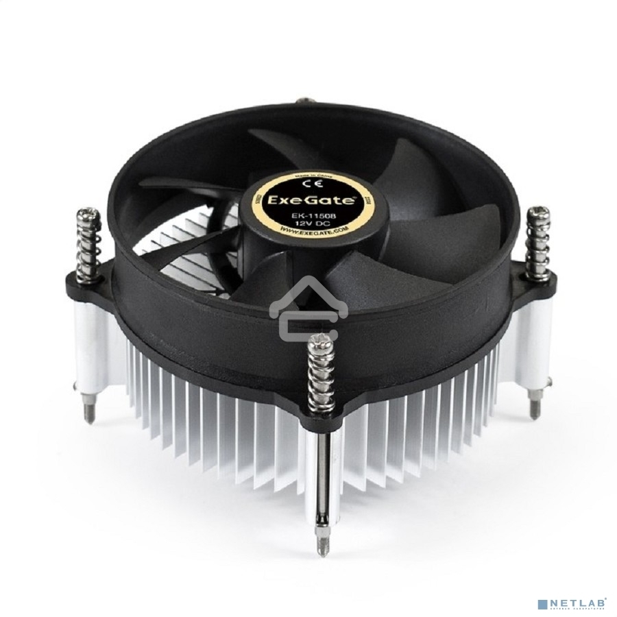 Кулер для процессора ExeGate EK-11508.PWM серебристый/черный, 90 мм, алюминий, 2600 об/мин, 23.5 дБ, 4 pin, 75 Вт, 60 мм