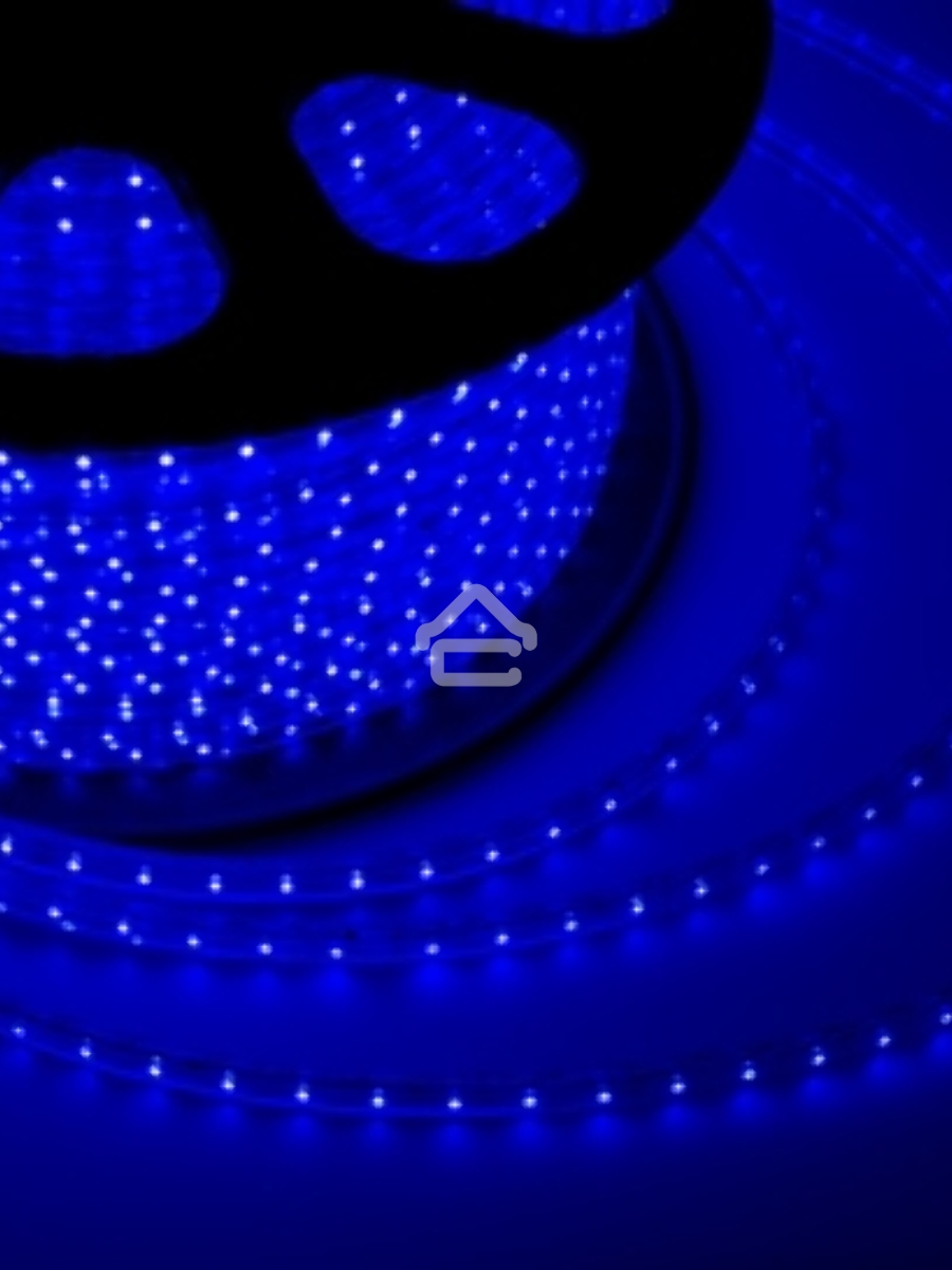 Лента LED 220 В, 13х8 мм, IP67, SMD 5050, 60 LED/m, цвет свечения синий