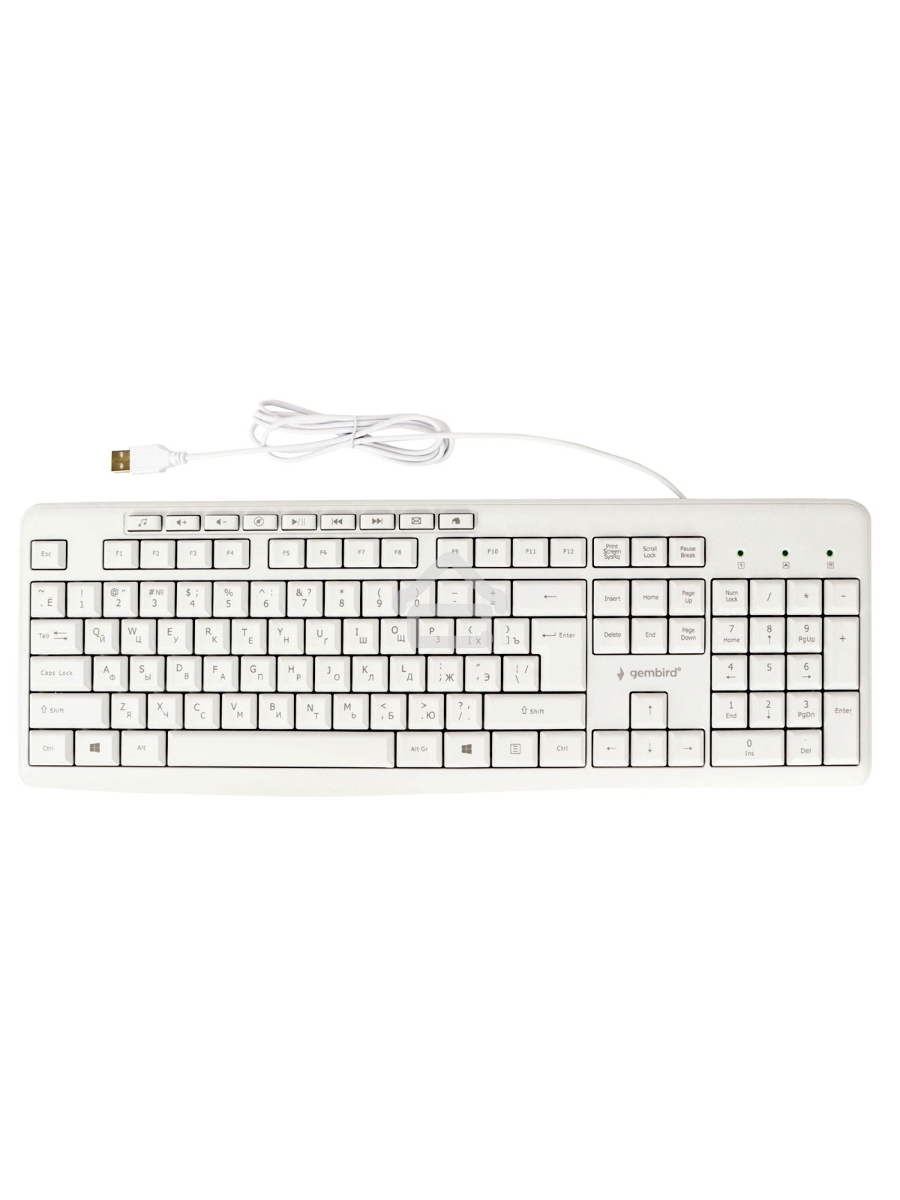 Клавиатура Gembird KB-8430M проводная, USB, белый