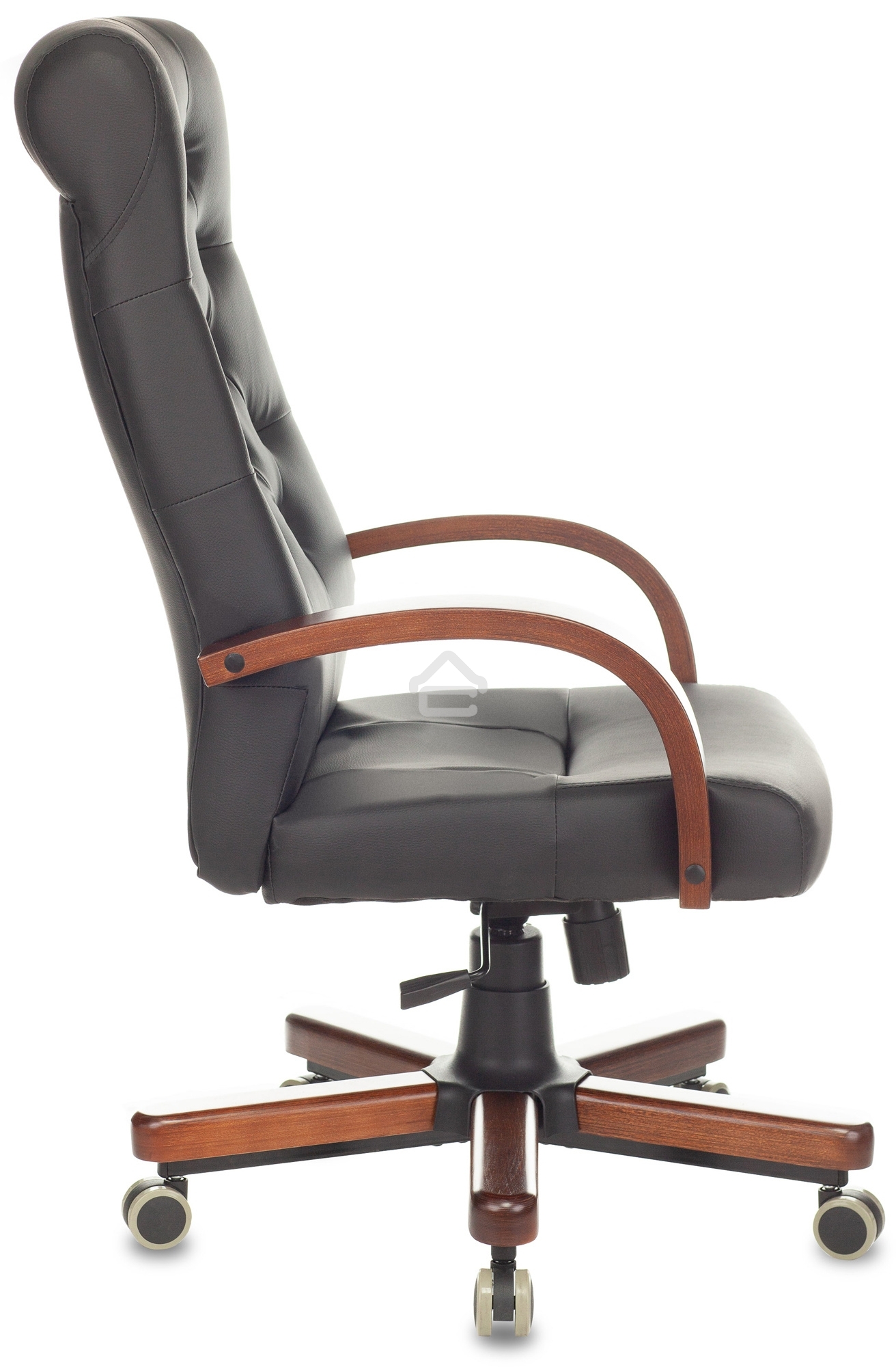 Кресло руководителя Бюрократ T-9928WALNUT/ECO черный, эко.кожа, крестовина металл/дерево