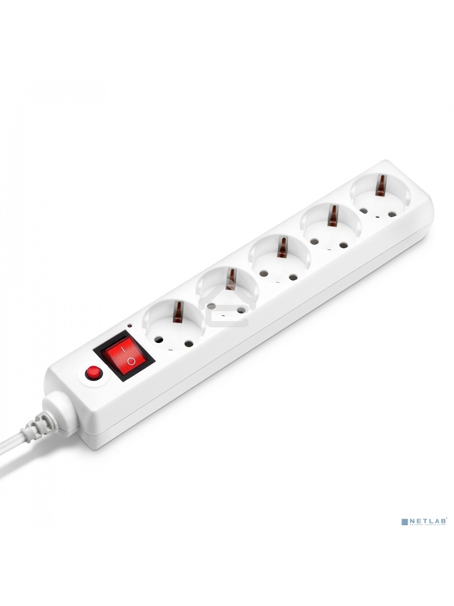Сетевой фильтр Buro 500SH-1.8-W 1.8м (5 розеток) белый (коробка)