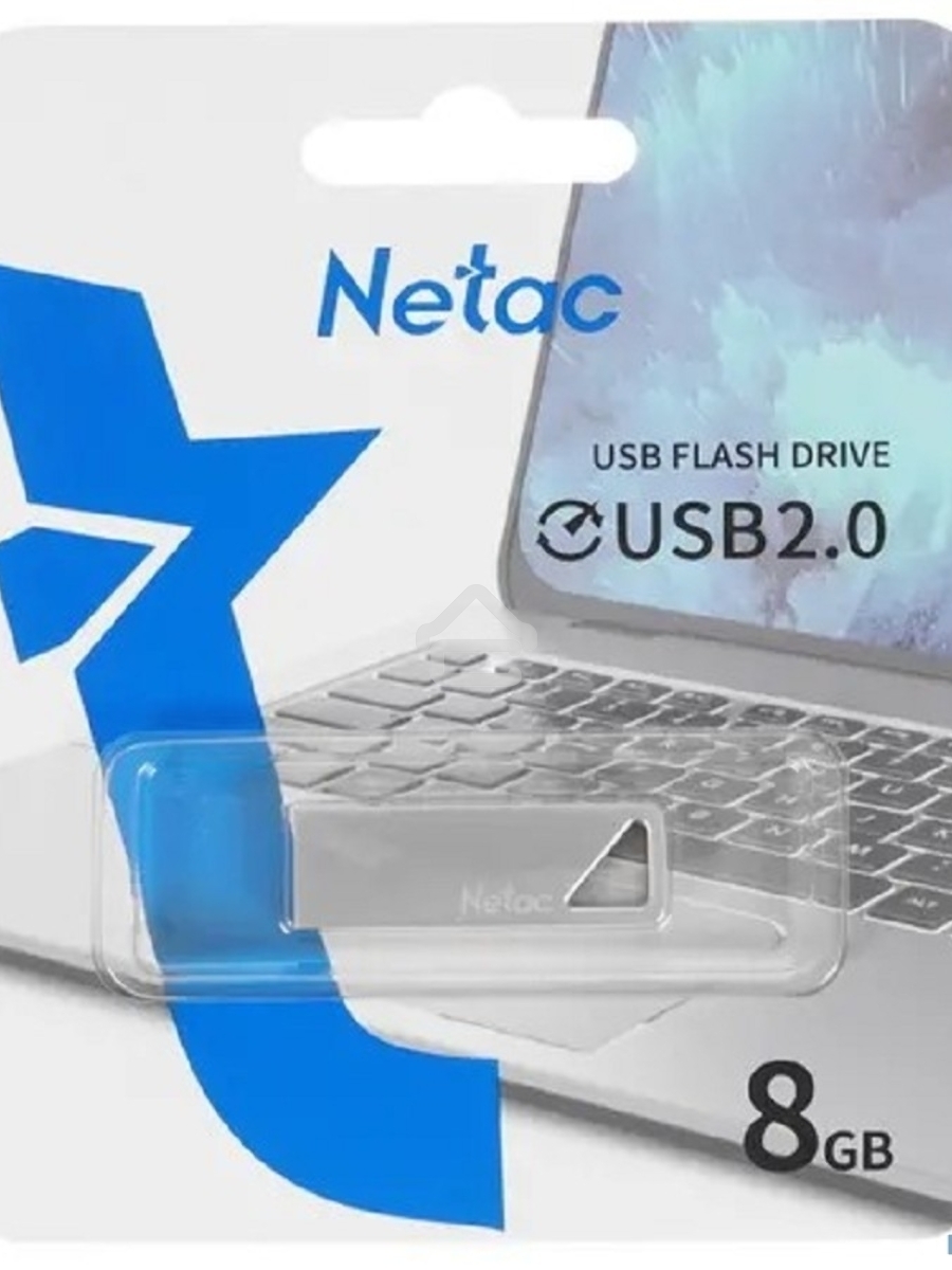 Флеш диск Netac U326 NT03U326N-008G-20PN 8Gb, USB2.0, металлическая плоская