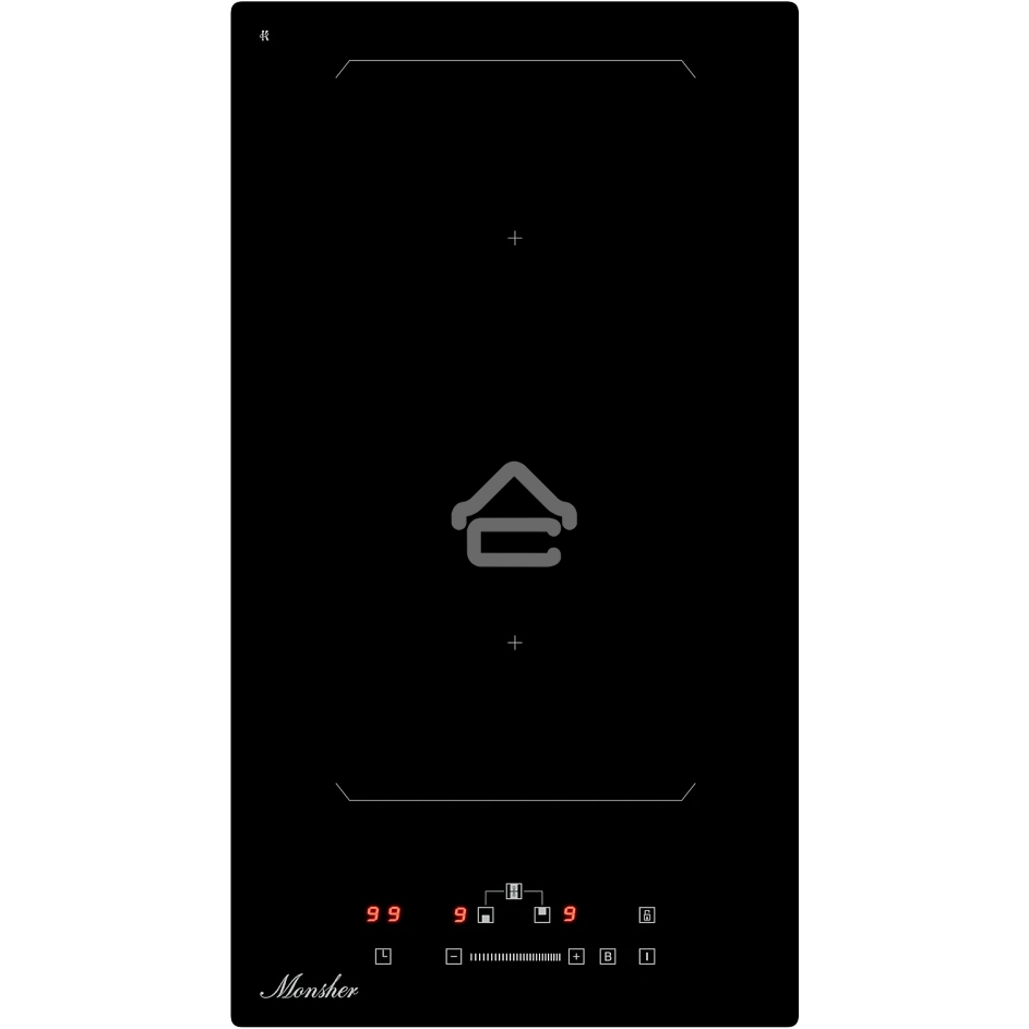 Индукционная варочная панель Monsher MHI 3011, индукция, инвертер, 30 см, 9 уровней мощности, бустер, Stop and Go, автоматическое отключение, таймер, индикатор остаточного тепла, сенсорное/слайдерное управление, черный