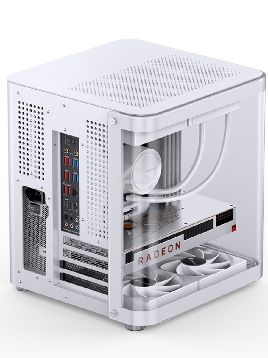 Корпус без блока питания JONSBO TK-1, Mini-Tower, TG, no fan, 1xUSB-A 3.2 + 1xUSB-C 3.2, mATX, mITX White