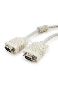 Кабель Gembird/Cablexpert CC-PPVGA-10, Кабель VGA Premium  15M/15M, 3.0м, белый, тройной экран, феррит.кольца 