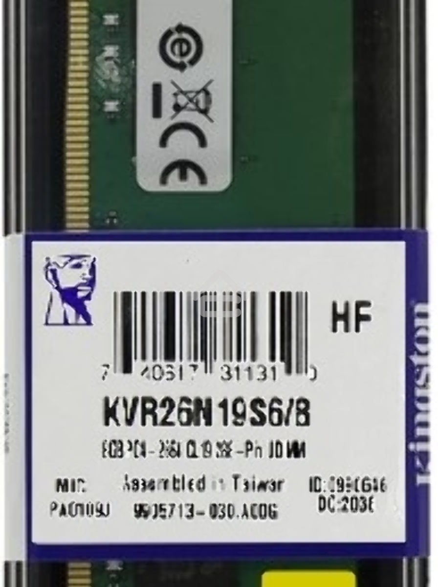 Оперативная память Kingston ValueRAM, DDR4, 8GB (1x8GB), 2666MHz, CL19, DIMM