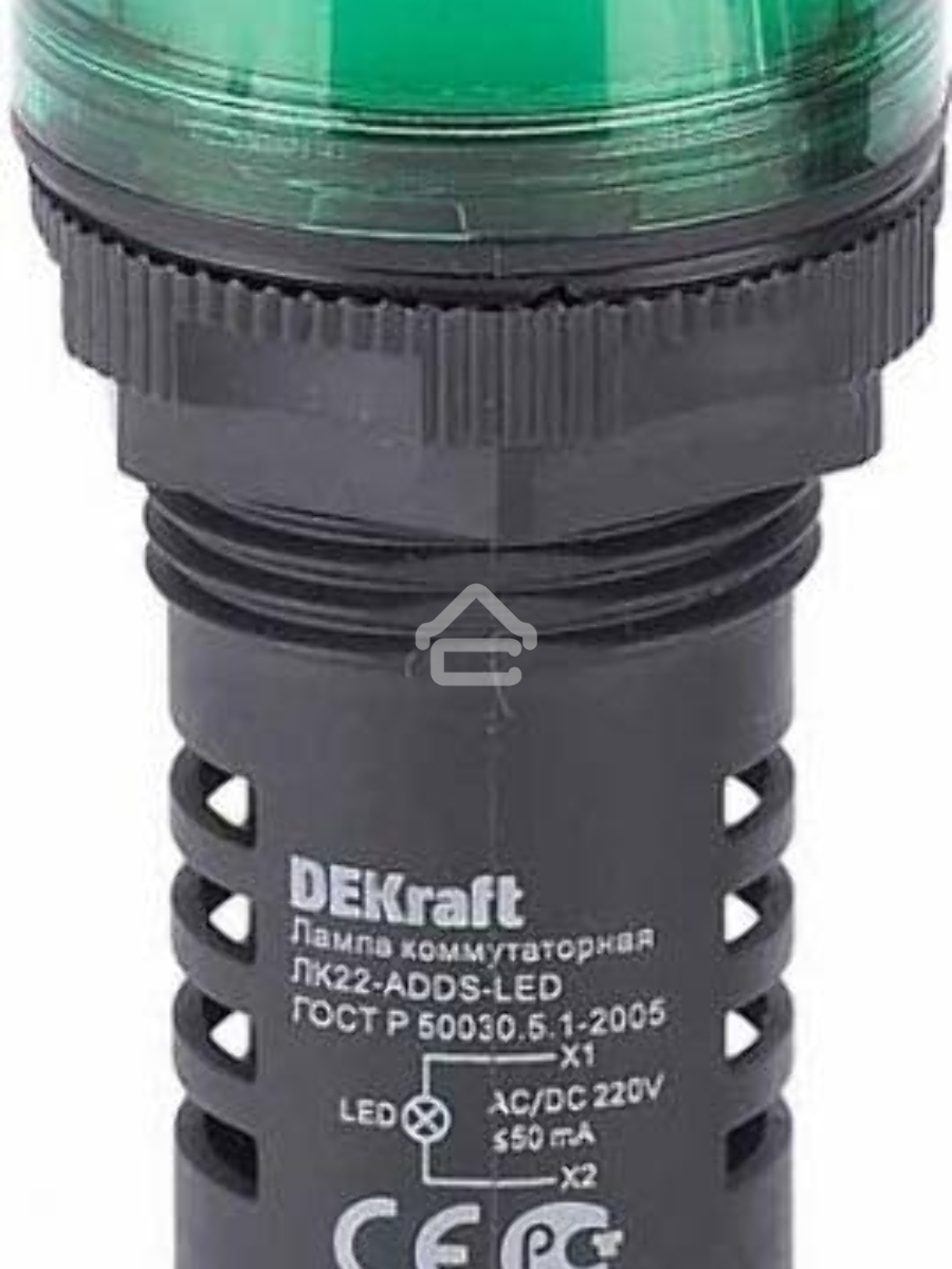 Лампа коммутационный ADDS ?22 мм LED зел. 220В AC/DC ЛK-22 DEKraft Лампа комм. ADDS ?22 мм LED зел. 220В AC/DC ЛK-22 DEKraft