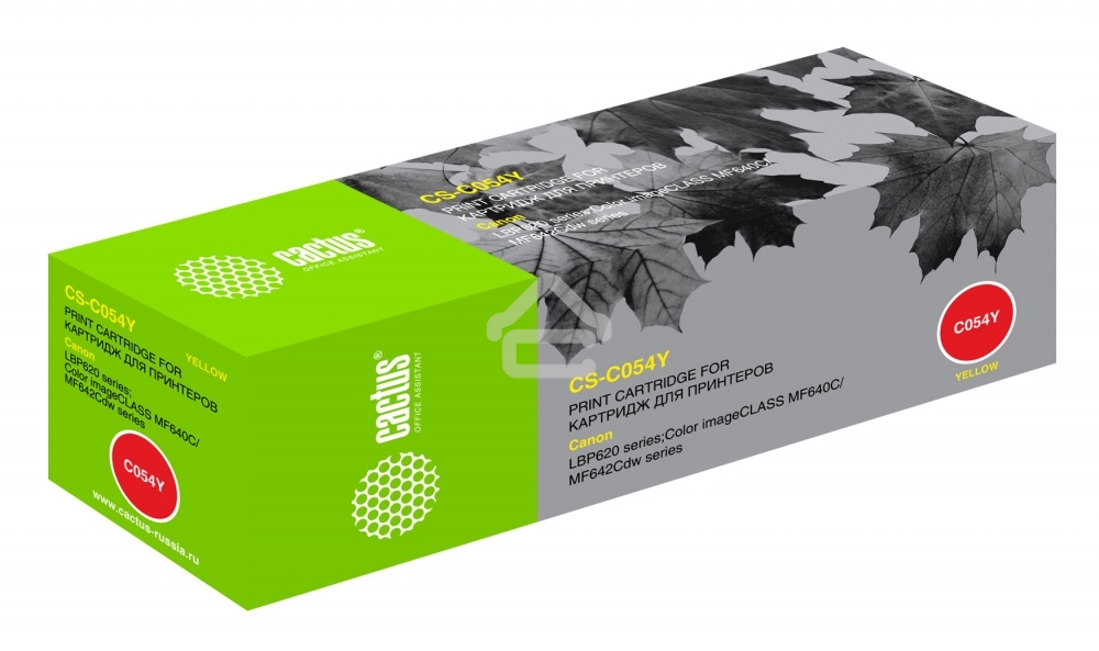 Картридж лазерный Cactus CS-C054Y желтый (1200 стр.) для Canon LBP 621Cw/623Cdw/641Cw/643Cdw