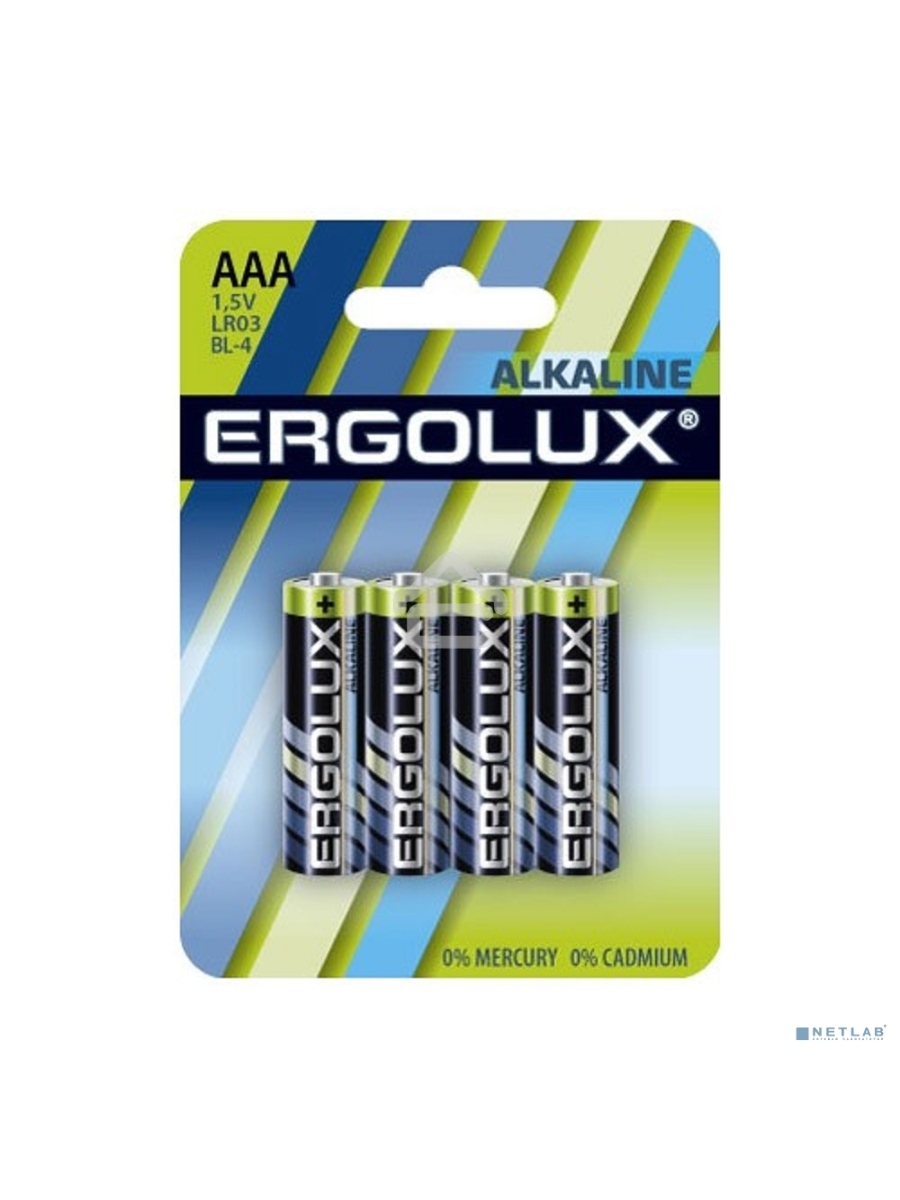 Элемент питания алкалиновый Ergolux LR03 BL-4 LR03 BL-4 1.5В Alkaline (блист.4шт)
