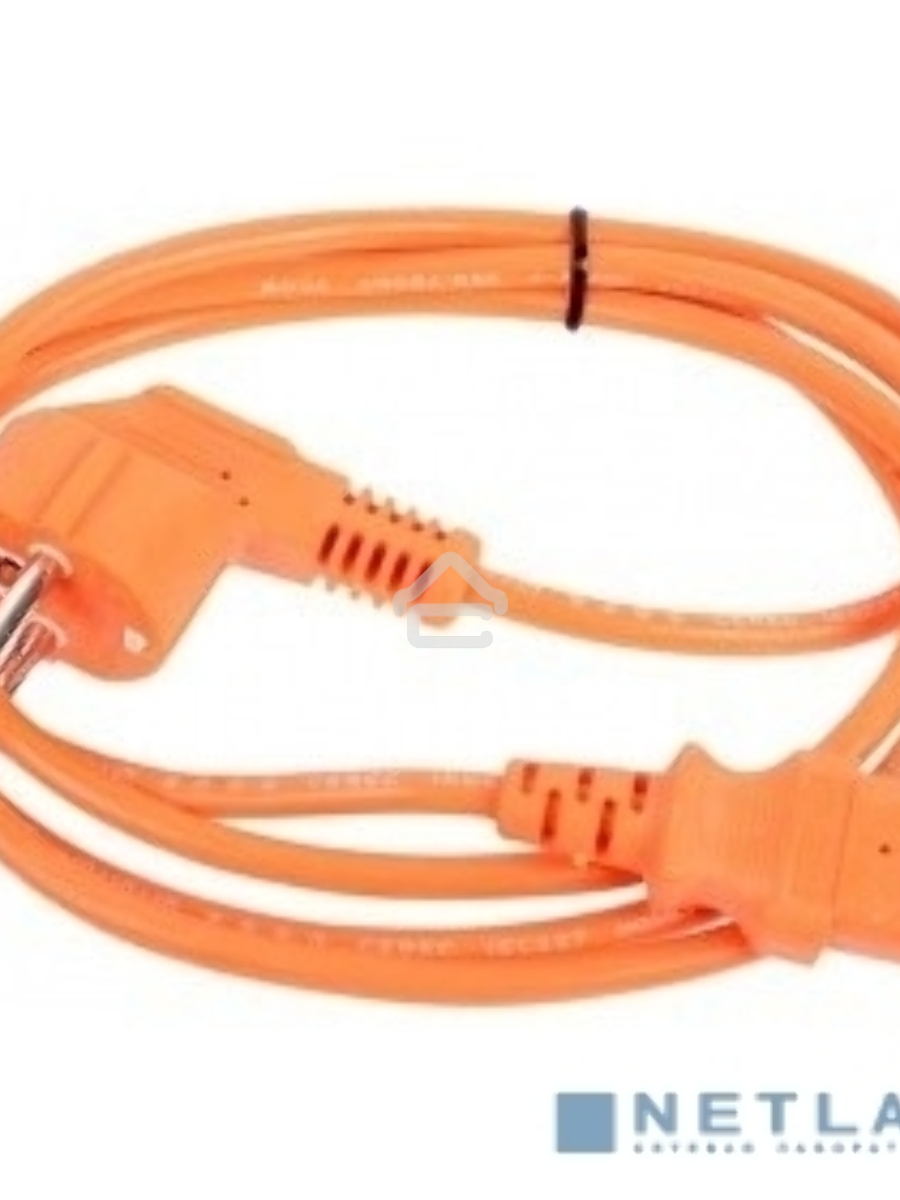 Кабель компьютер-розетка 220V (EURO) <VDE> 1,8м 3G0,75mm2 VCOM {CE021-O}, оранжевый