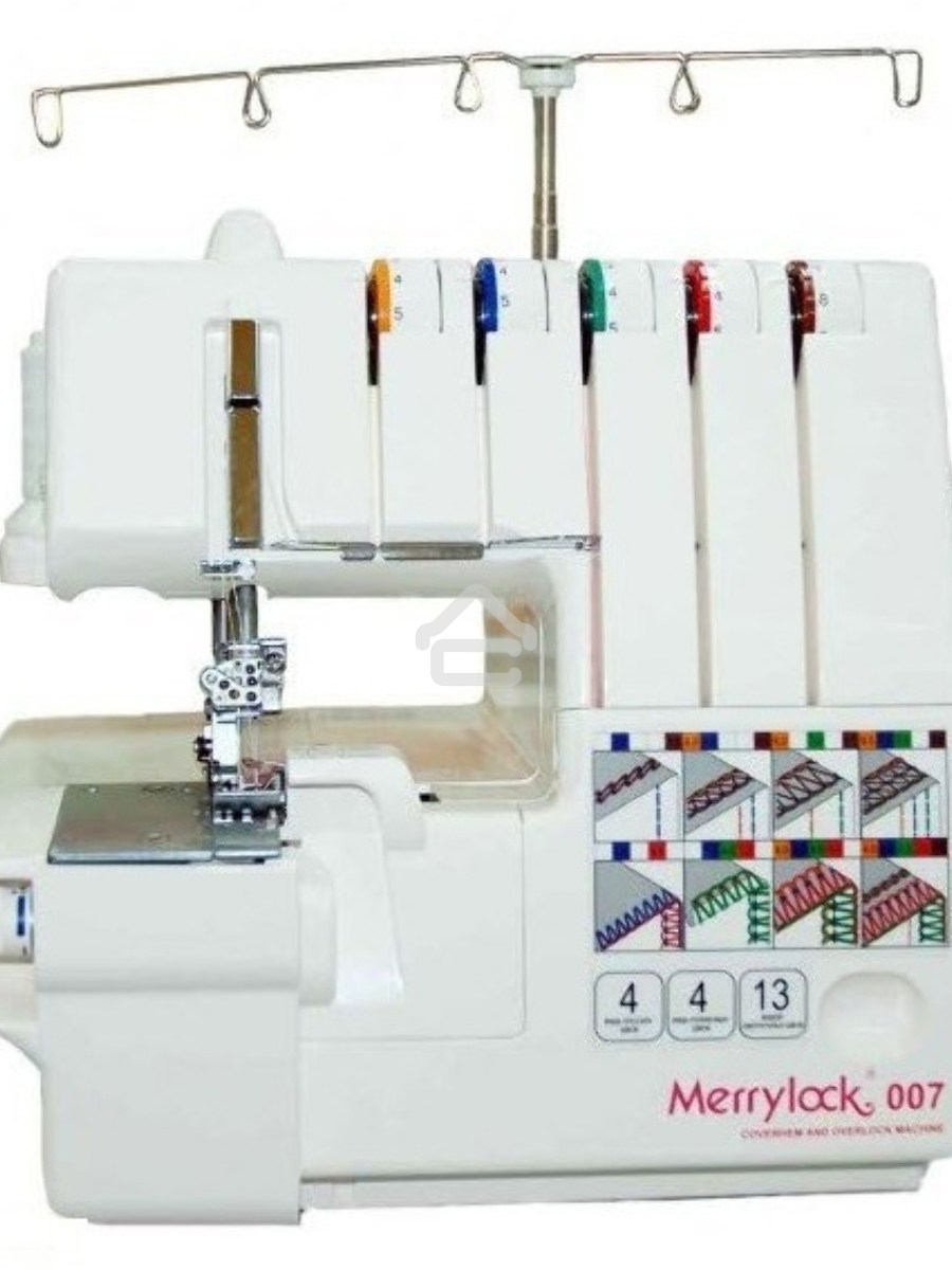 Оверлок Merrylock 007 (5-ти-ниточный), 20 швейных операций, 2-,3-,4-,5-ти ниточная строчка