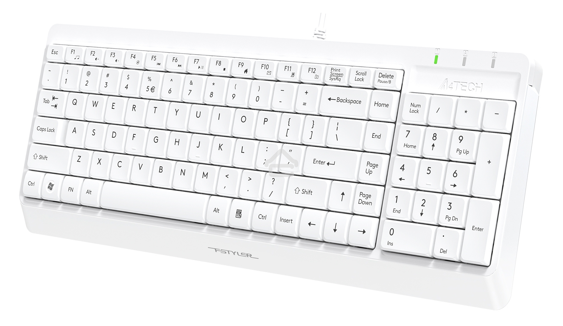 Клавиатура + мышь A4Tech Fstyler F1512 клав:белый мышь:белый USB