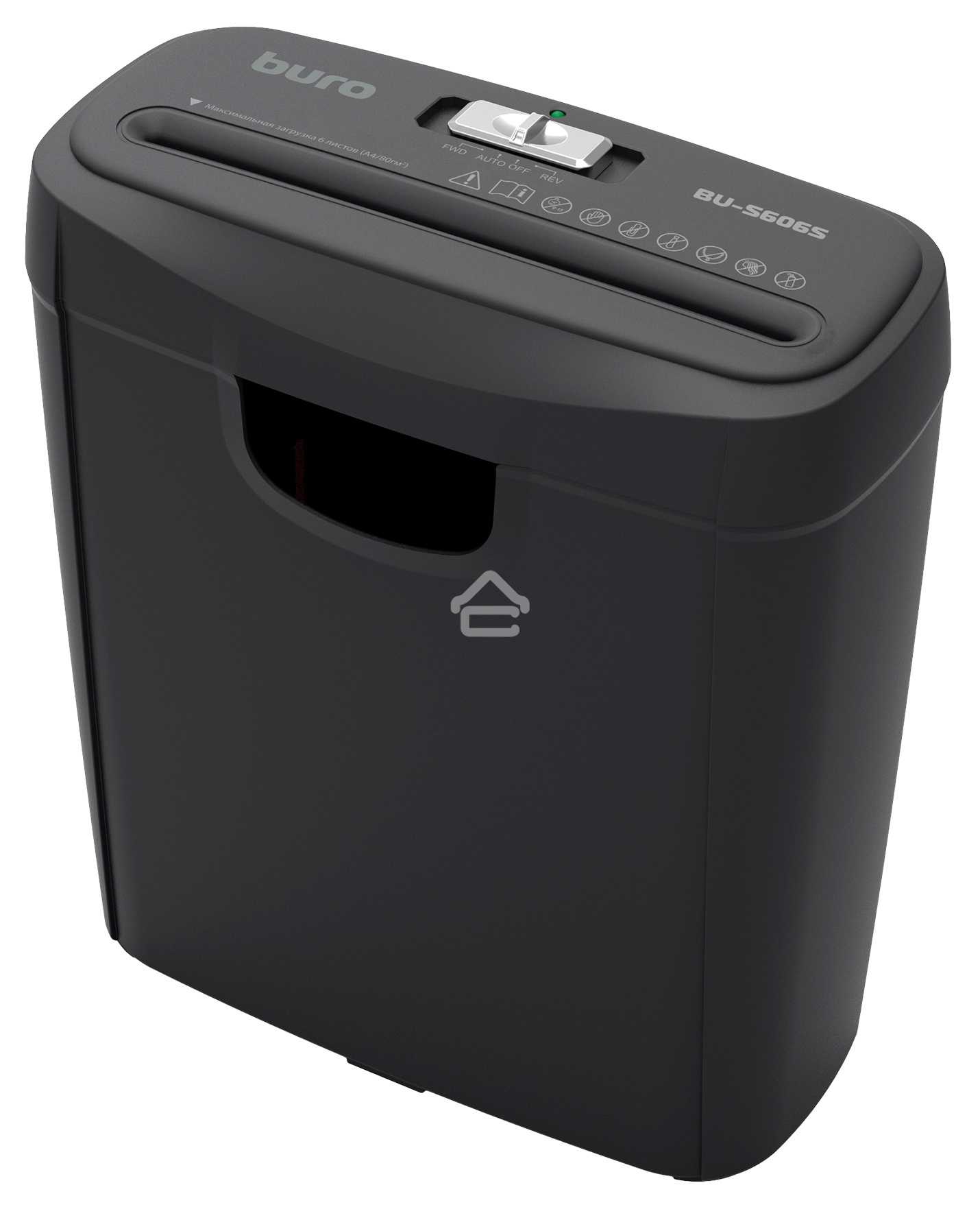 Шредер Buro Home BU-S606S черный (секр.Р-2) ленты 6лист. 10лтр. пл.карты