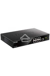 Коммутатор D-Link DGS-1010MP/A1A, L2 Unmanaged Switch with 9 10/100/1000Base-T ports  and 1 1000Base-X SFP  ports(8 PoE ports 802.3af/802.3at (30 W), PoE Budget 125 W)