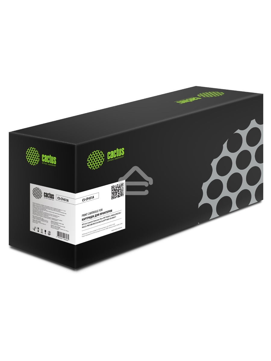 Картридж лазерный Cactus CS-CF451A голубой (10500 стр.) для HP Color LJ Enterprise M652dn /M653dn /M681dh