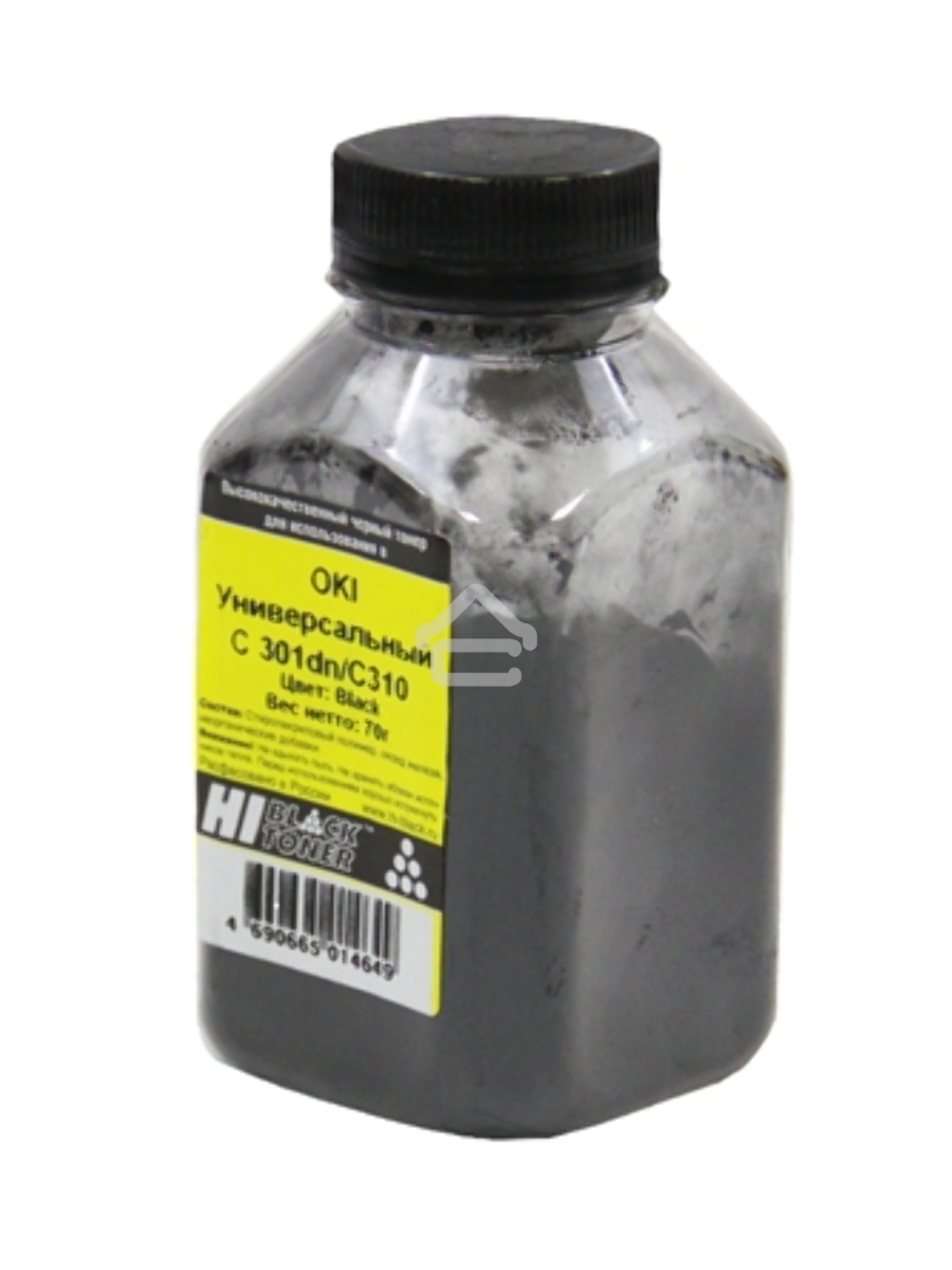 Тонер OKI Универсальный С 301dn/C310 (Hi-Black) Bk, 70 г, банка