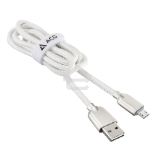 Кабель USB ACD-Allure MicroUSB - USB-A Кожа, 1м, белый