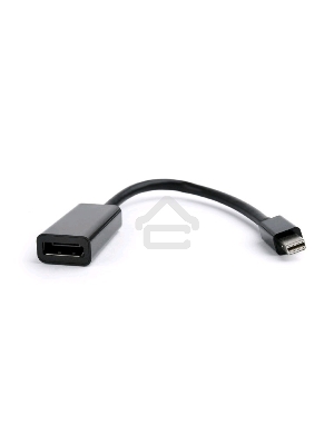Переходник miniDisplayPort - DisplayPort, Cablexpert A-mDPM-DPF-001, 20M/20F, длина 16см, черный, пакет