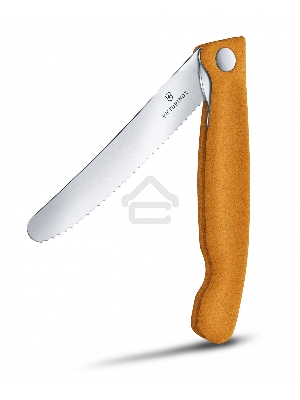 Нож кухонный Victorinox Swiss Classic (6.7836.F9B) стальной для овощей лезв.110мм серрейт. заточка оранжевый блистер