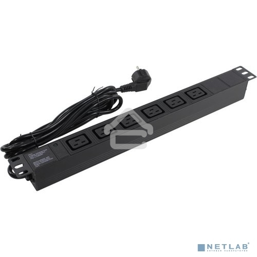 Блок розеток горизонтальный ExeGate ServerPro PDU-19H013 Al-6C19-EU3-SW, 19