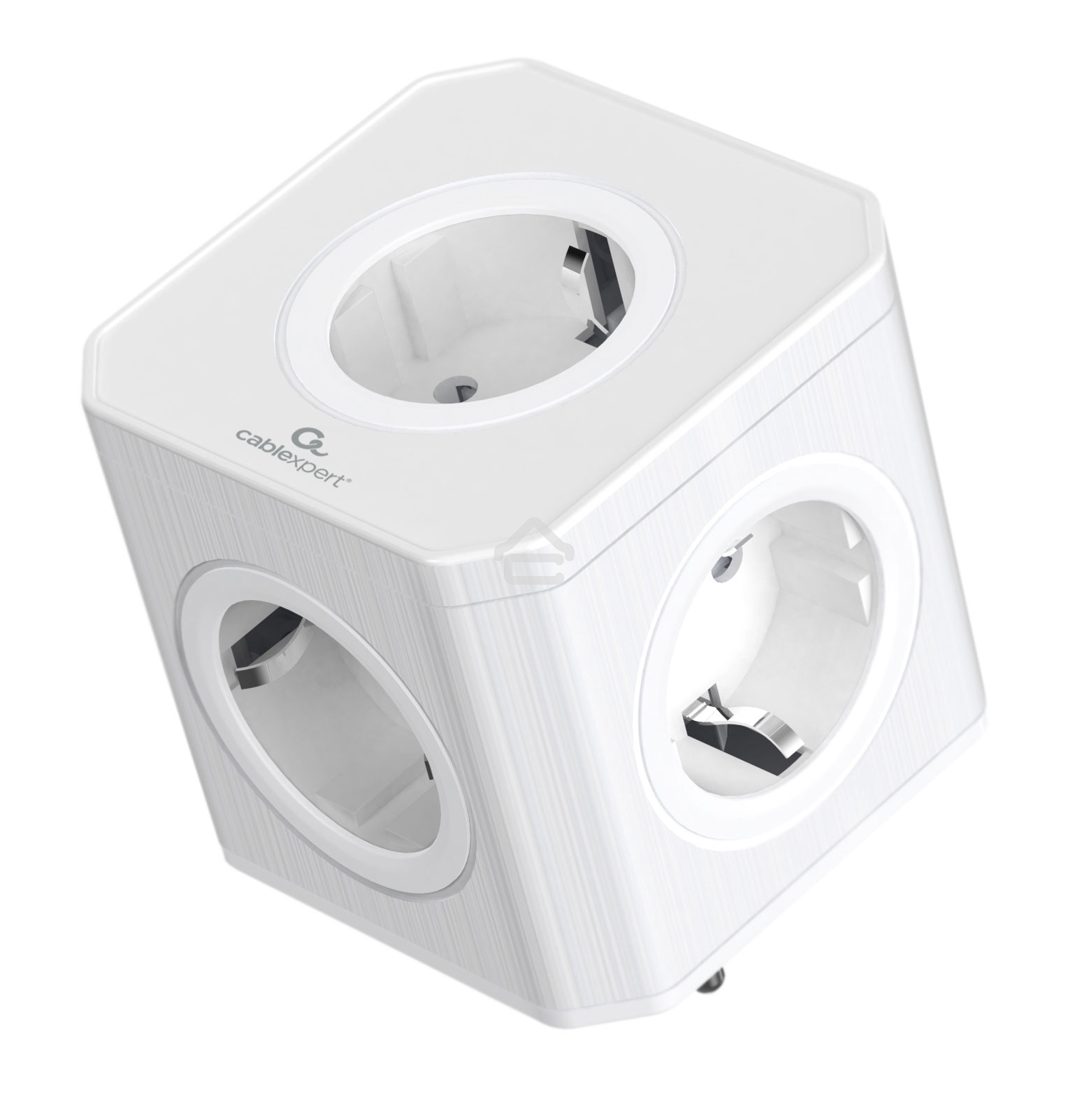 Тройник Cablexpert Tower, CUBE-5-16-W, 5р, 16А, заземл, белый, коробка