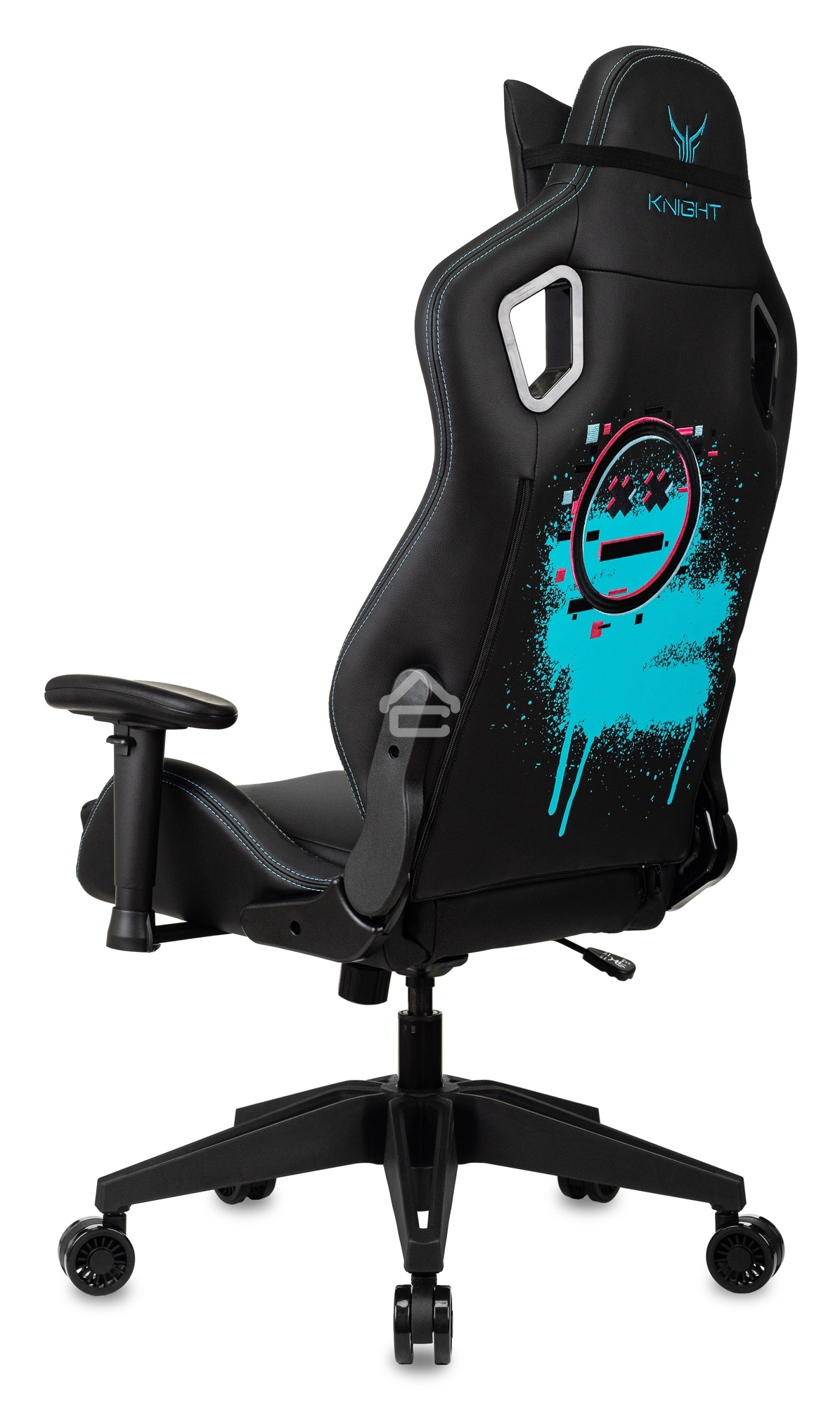 Кресло игровое Knight Outrid Smile черный эко.кожа крестов. пластик