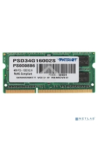 Оперативная память Patriot, DDR3, 4GB (1x4 GB), 1600 MHz, CL11, SO-DIMM