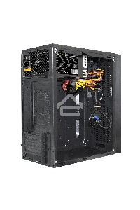 Компьютерный корпус Minitower ExeGate mEVO-9302-NPX450 (mATX, БП 450NPX с вент. 12см, 2*USB+1*USB3.0, HD аудио, черный, с RGB подсветкой)