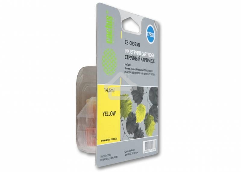 Картридж струйный Cactus CS-CB325N №178XL желтый (14.6 мл.) для HP PhotoSmart B8553/C5383/C6383/D5463