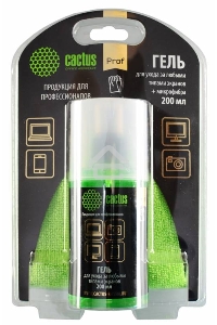 Чистящий набор (салфетки + гель) Cactus CS-S3004BL для экранов и оптики блистер 1шт 25х25см 200мл