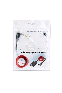 Переходник miniDisplayPort - DisplayPort, Cablexpert A-mDPM-DPF-001, 20M/20F, длина 16см, черный, пакет